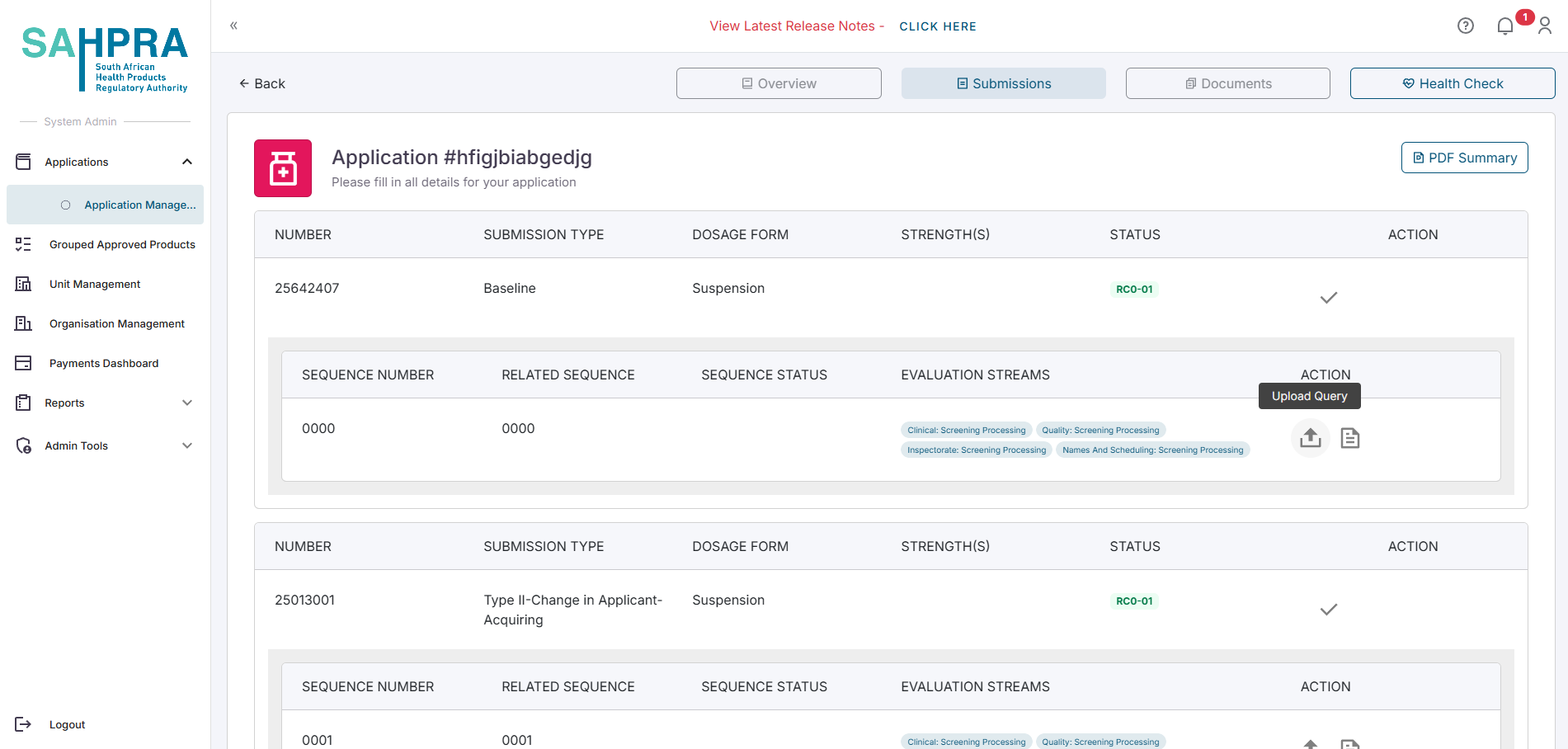 Upload Query