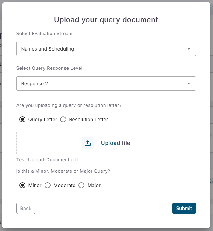 Upload Letter